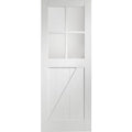 White Primed Cottage with Clear Glass Internal Door