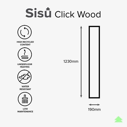 SISU Click Vinyl Flooring Tiles - 190mm x 1230mm (10 Pack) - Smoked Oak