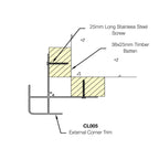 Coastline Cladding External Corner Trim