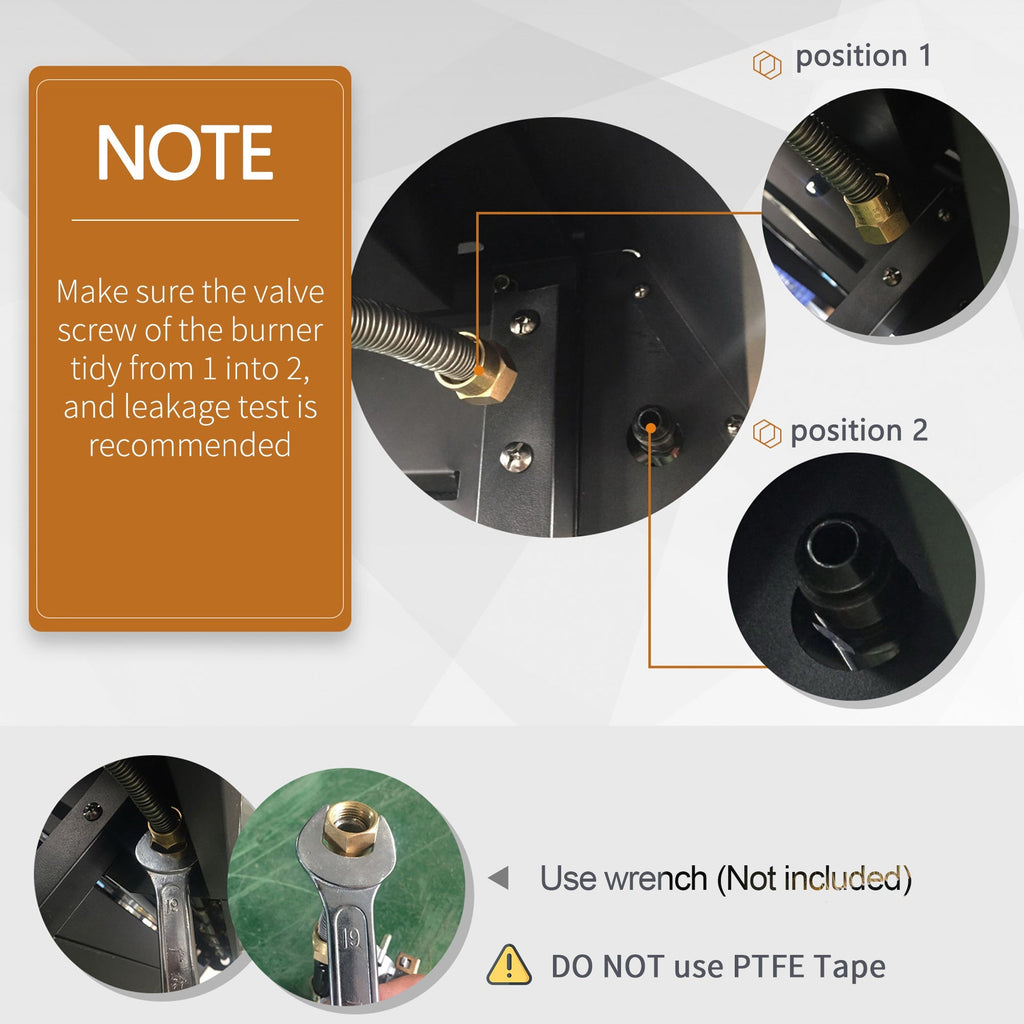 4+1 Burner Gas BBQ Gril with Side Burner, Warming Rack & Thermometer, 125 x 51 x 100cm, Grey
