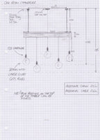 1m Oak Beam Chandelier with 5 Lights | Kitchen Island Lighting UK