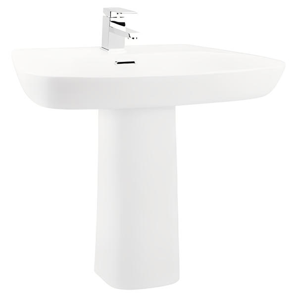 Cubix 600mm Basin - 1 Tap Hole with Chrome Overflow