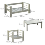 4 Pieces Aluminium Frame Backyard Furniture w/ Loveseat, 2 Chairs & Glass Top Table, Champagne Gold