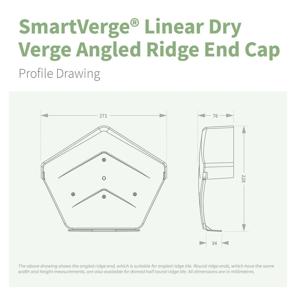 SmartVerge Linear Dry Verge Ridge End Cap