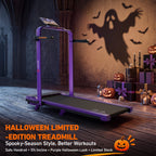 DeerRun Halloween Gift Edition 2-in-1 Foldable Treadmill for Home, Run & Save Space - With 6% Incline, Handlebar & Full Display Screen