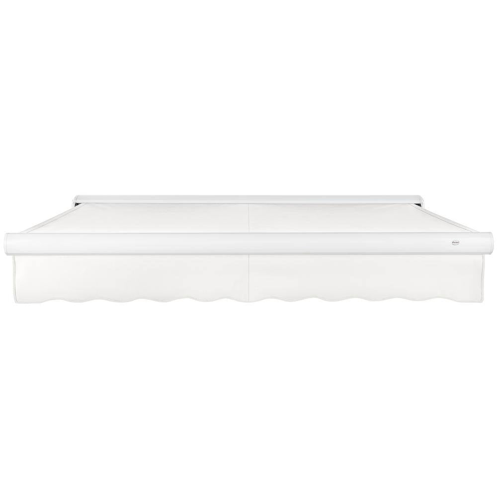 12 Ft. Motorized Retractable Awning with Remote – Heavy-Duty Cassette, Off White