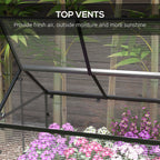 NookGrow Raised Garden Bed with Cold Frame Greenhouse, Distressed Grey