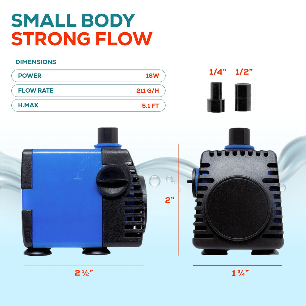 Aqua Dream 210 GPH Adjustable Submersible Pump Powerhead