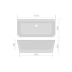Mono Back to Wall Luxury Freestanding Bath - 1700mm x 800mm