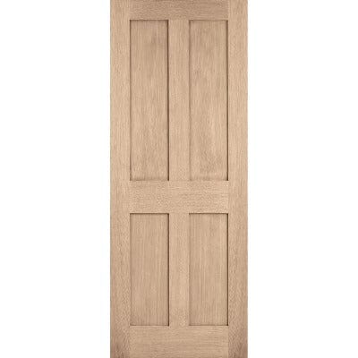 London Oak Pre-Finished 4 Panel Internal Door - All Sizes
