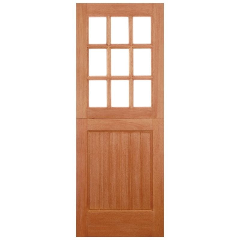 Stable Hardwood M&T Straight Top 9 Unglazed Light Panels External Door - All Sizes