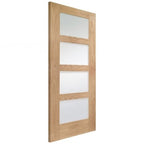 Shaker 4 Light Internal Oak Door with Clear Glass Fire Door - All Sizes
