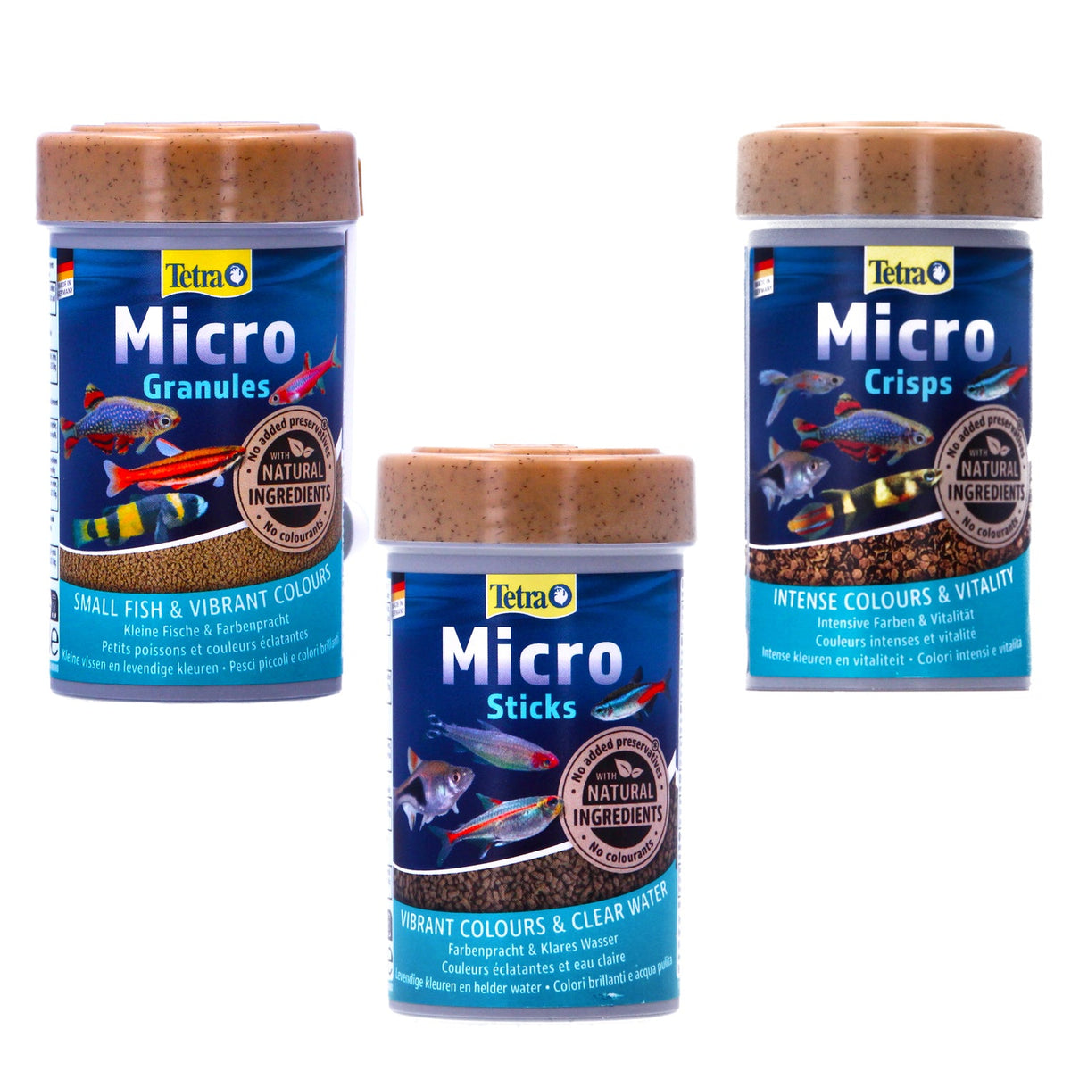 Tetra Micro Fish Food Granules Crisps Sticks Small Tropical 45g 100ml