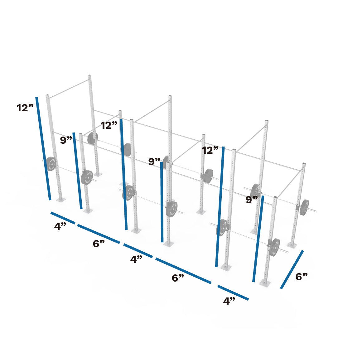 Galvanized Freestanding Expandable RMU 12' Height Pull-Up Rig