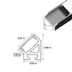 Diode LED 45° Channel Bundle, 96 in. Aluminum with Black Lens — Pack of 10