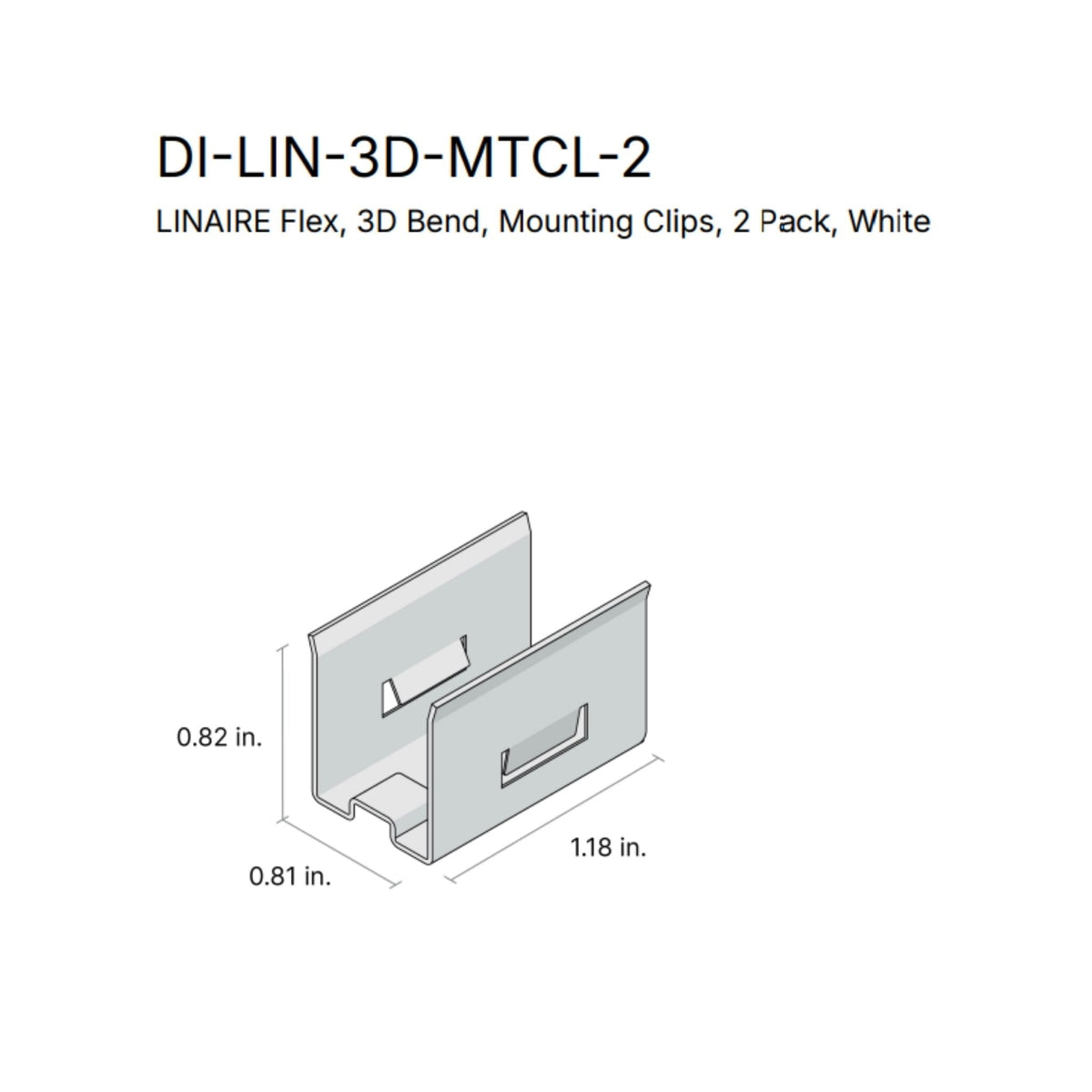 Diode LED LINAIRE Flex DI-LIN-3D-MTCL-2 Mounting Clips