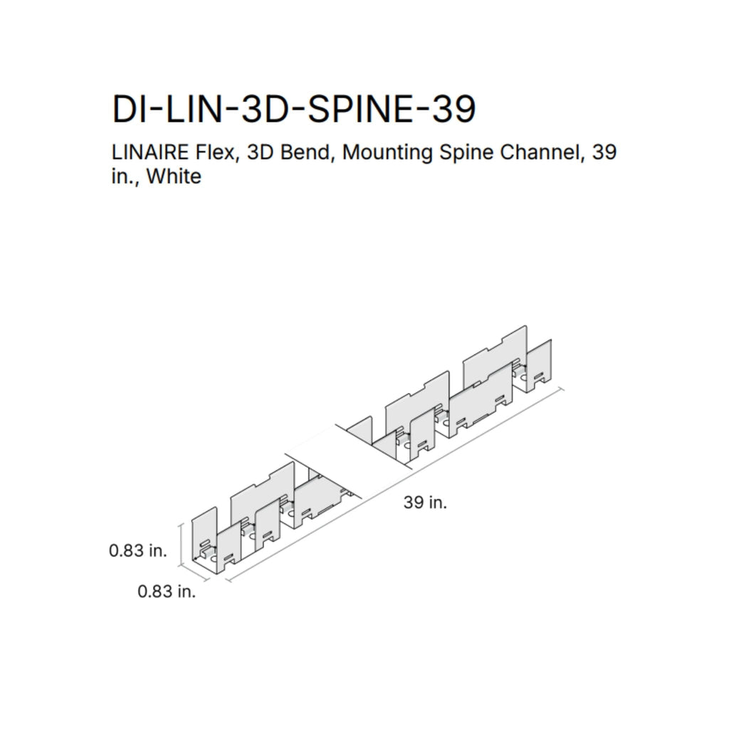 Diode LED DI-LIN-3D-SPINE-39 Mounting Spine Channel 39 in. White