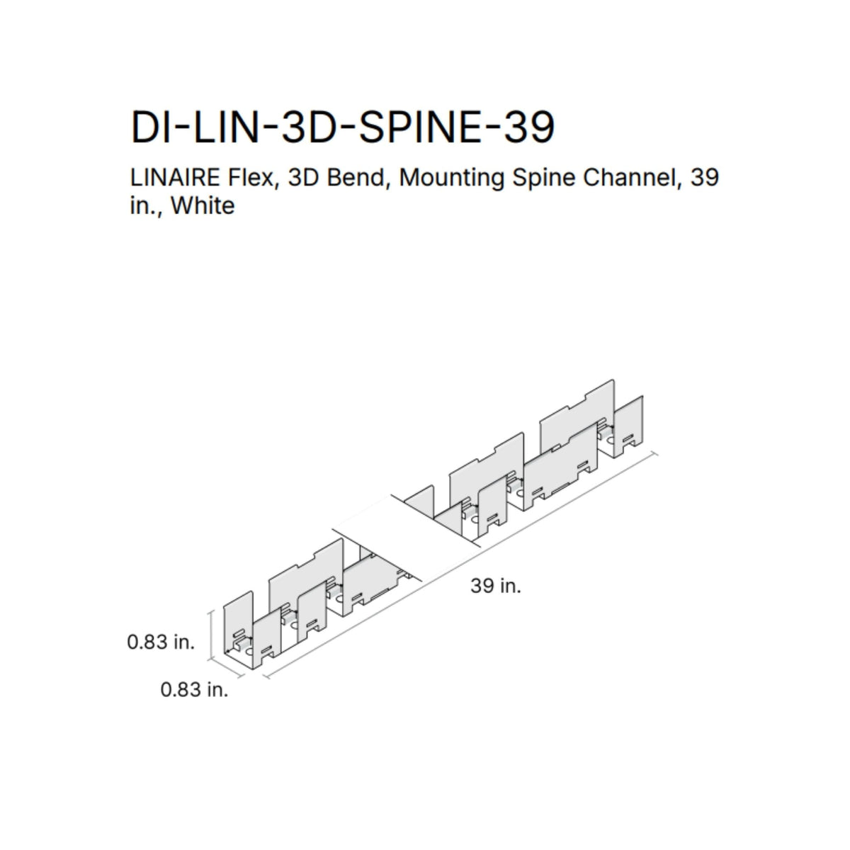 Diode LED DI-LIN-3D-SPINE-39 Mounting Spine Channel 39 in. White