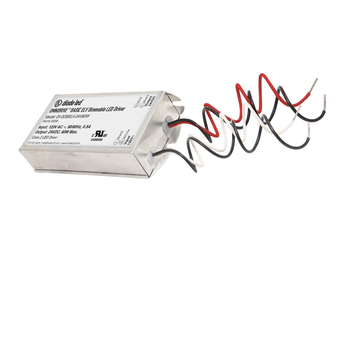 Diode LED 60W LED Driver 24V Dimmable, Indoor Use - 120V