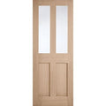 London Oak Pre-Finished 2 Clear Light Panels Internal Door - All Sizes