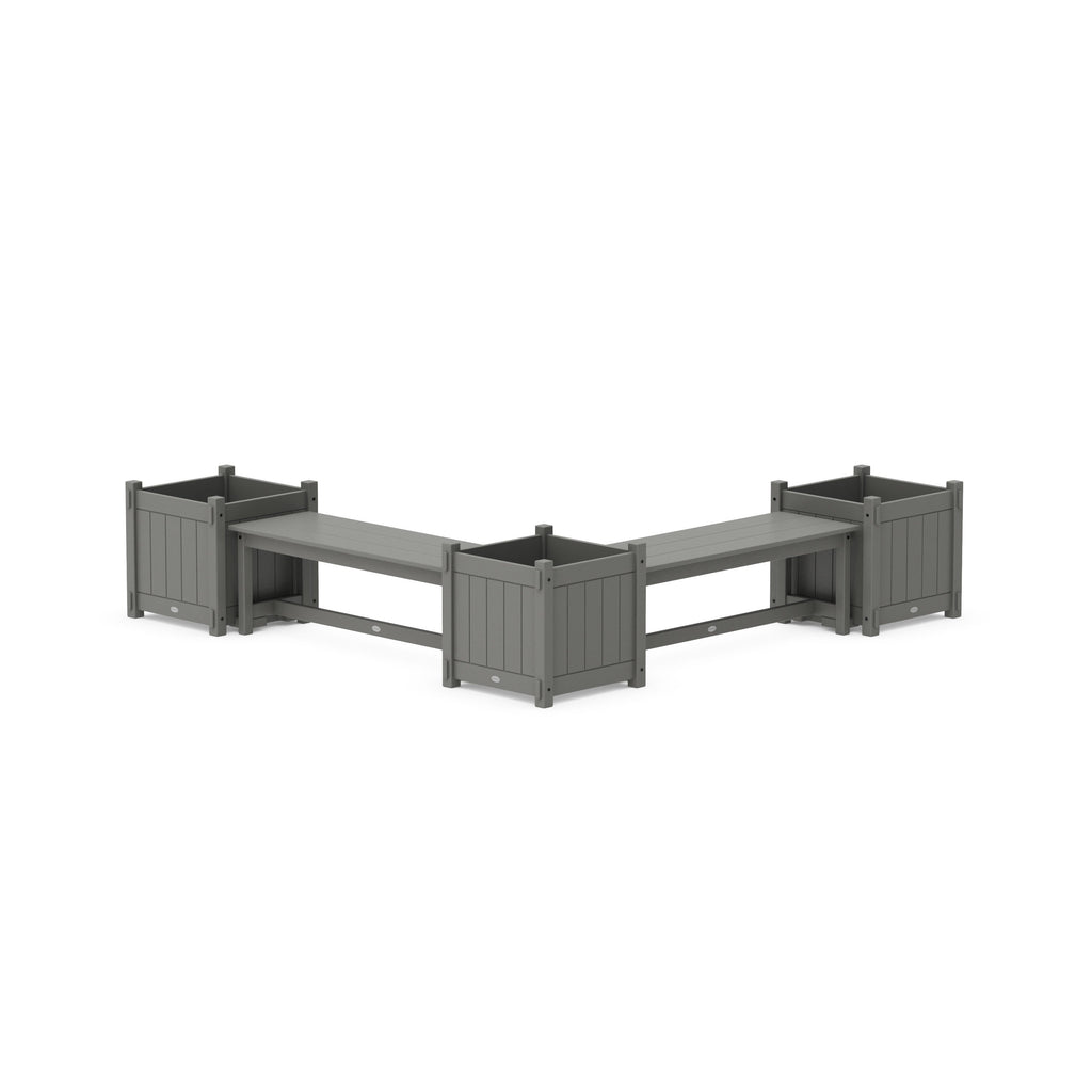 48" Vineyard Straight Double Planter Bench Set - Large