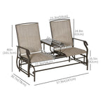 Patio Glider Rocking Chair 2 Person Outdoor Loveseat Rocker Garden Furniture Bench, Flaxen