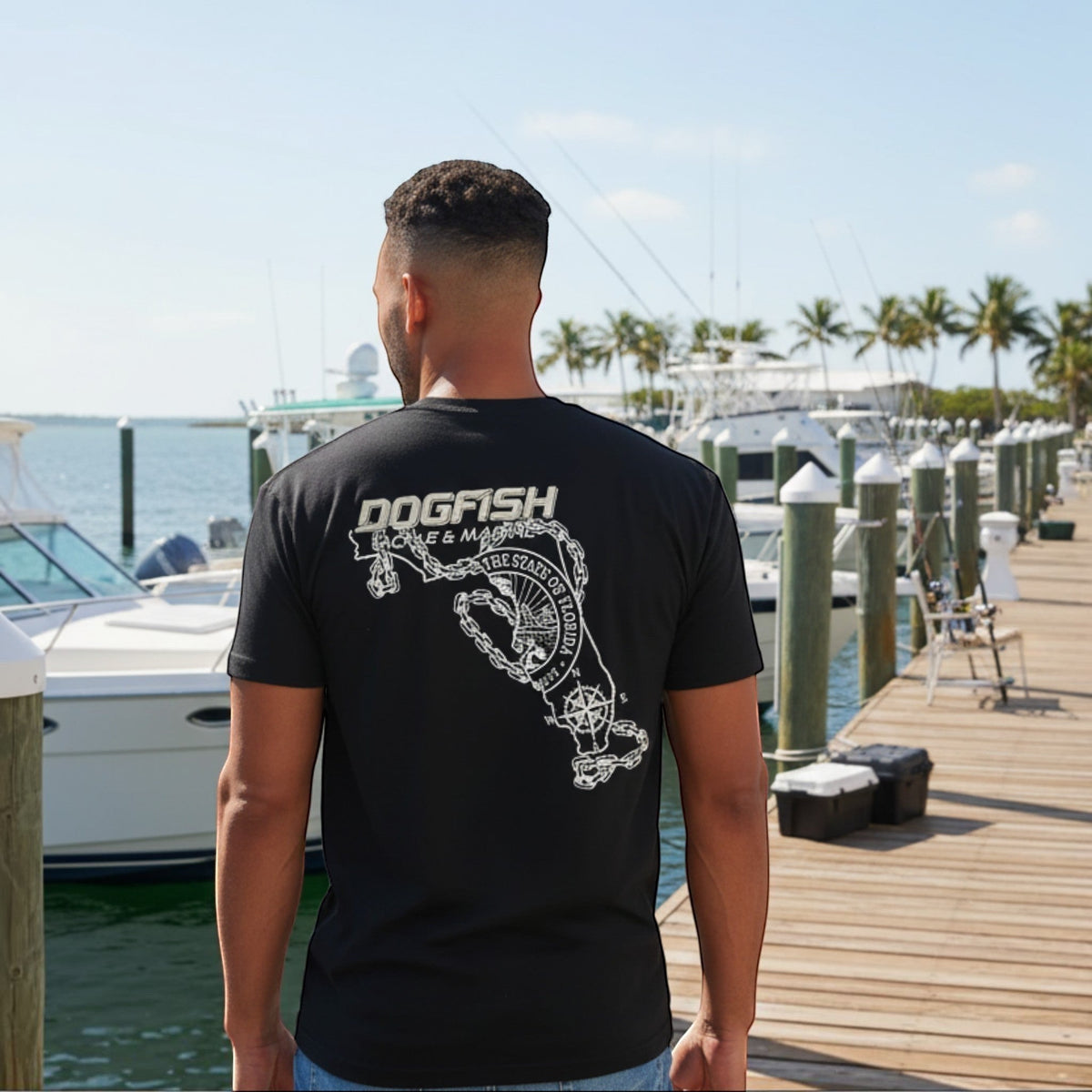 Dogfish Short Sleeve T-Shirt Florida Unchained Logo