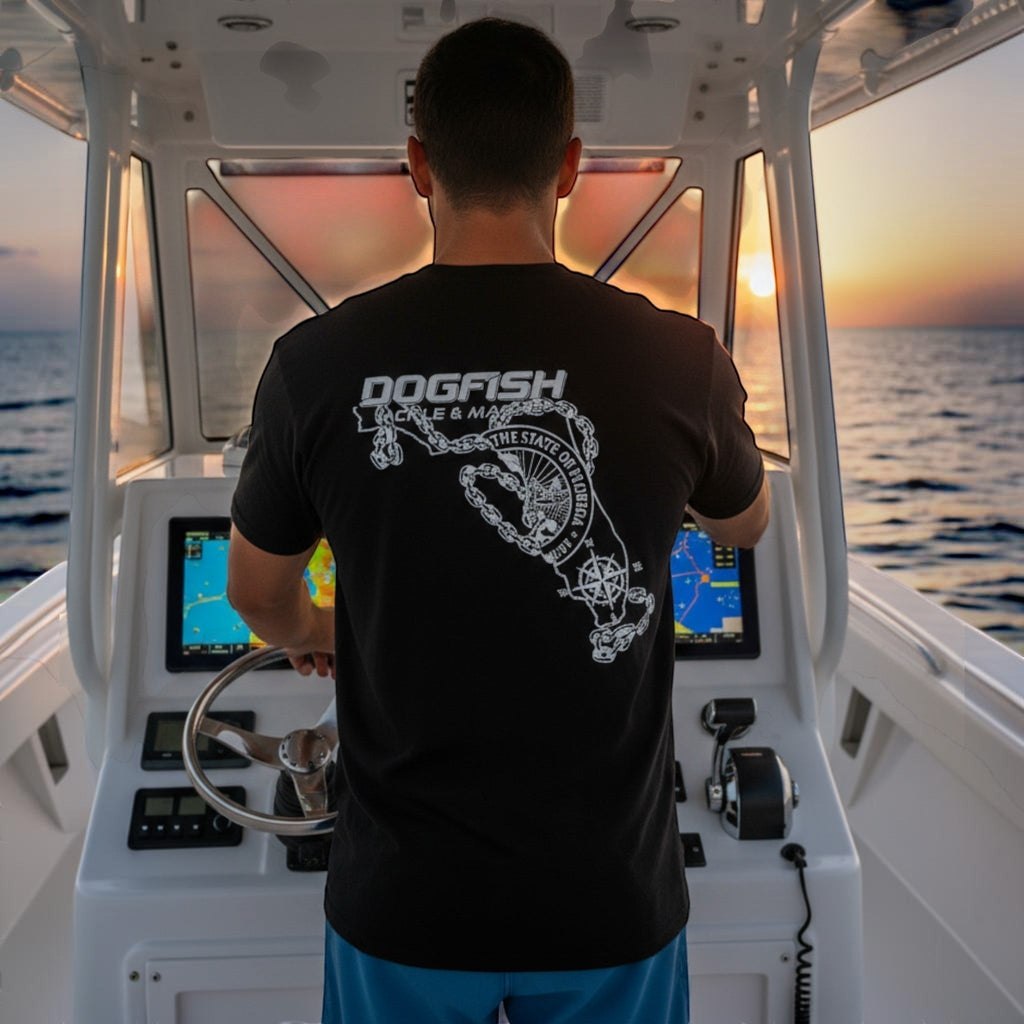 Dogfish Short Sleeve T-Shirt Florida Unchained Logo