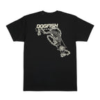 Dogfish Tackle & Marine black short sleeve t-shirt with Florida map graphic and compass rose. Poly-cotton blend.
