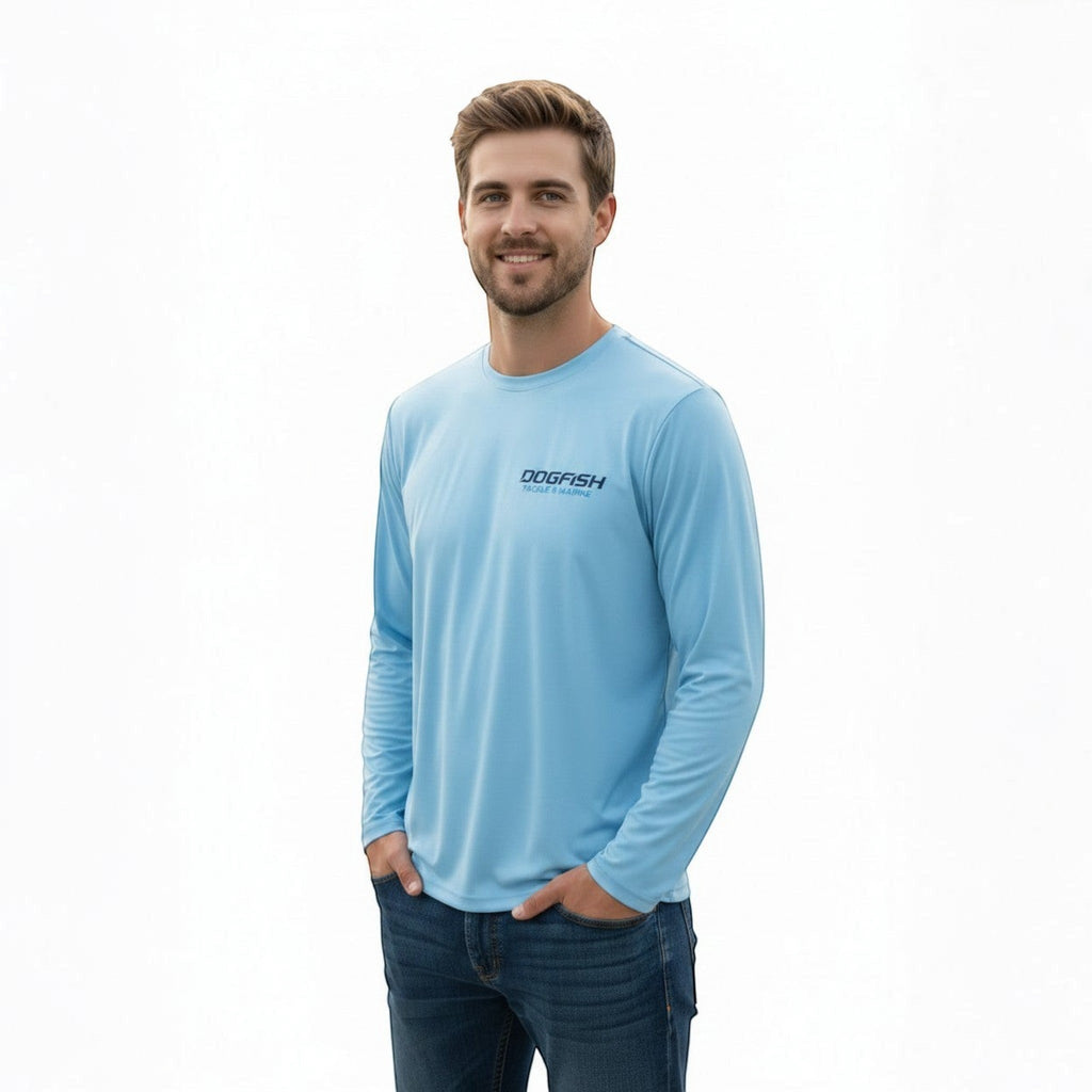 Dogfish Long Sleeve Microfiber Sport Fish Logo