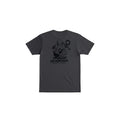 Dogfish Tackle & Marine dark grey graphic t-shirt with octopus and anchor design on back.