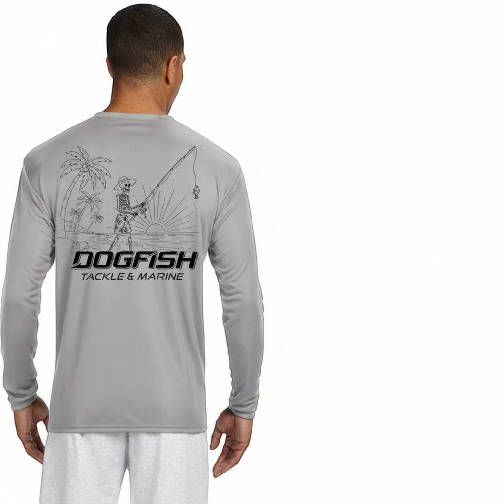 Dogfish Long Sleeve Microfiber Life Is A Beach Logo