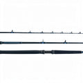 Dogfish Tackle & Marine Kingfish Series 7ft 6in conventional fishing rod with blue accents and EVA foam grip.