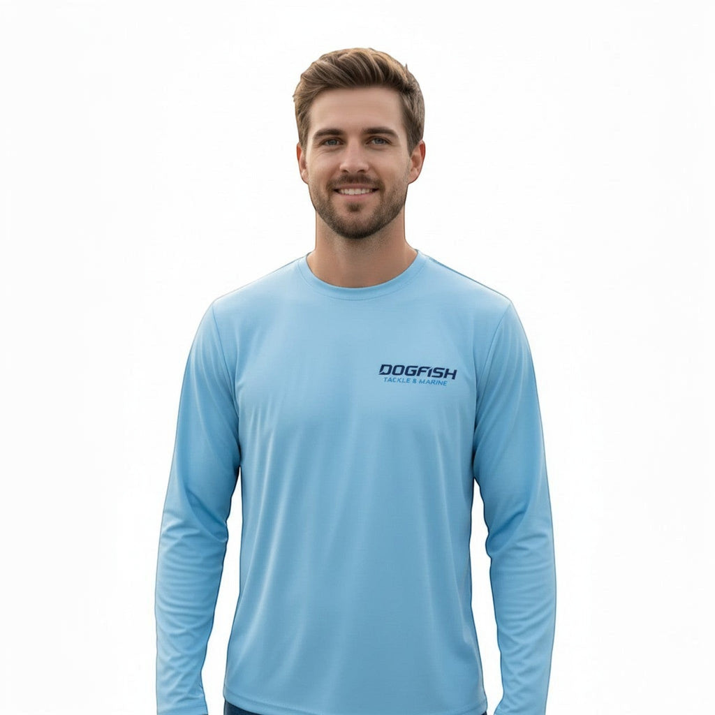 Dogfish Long Sleeve Microfiber Sport Fish Logo