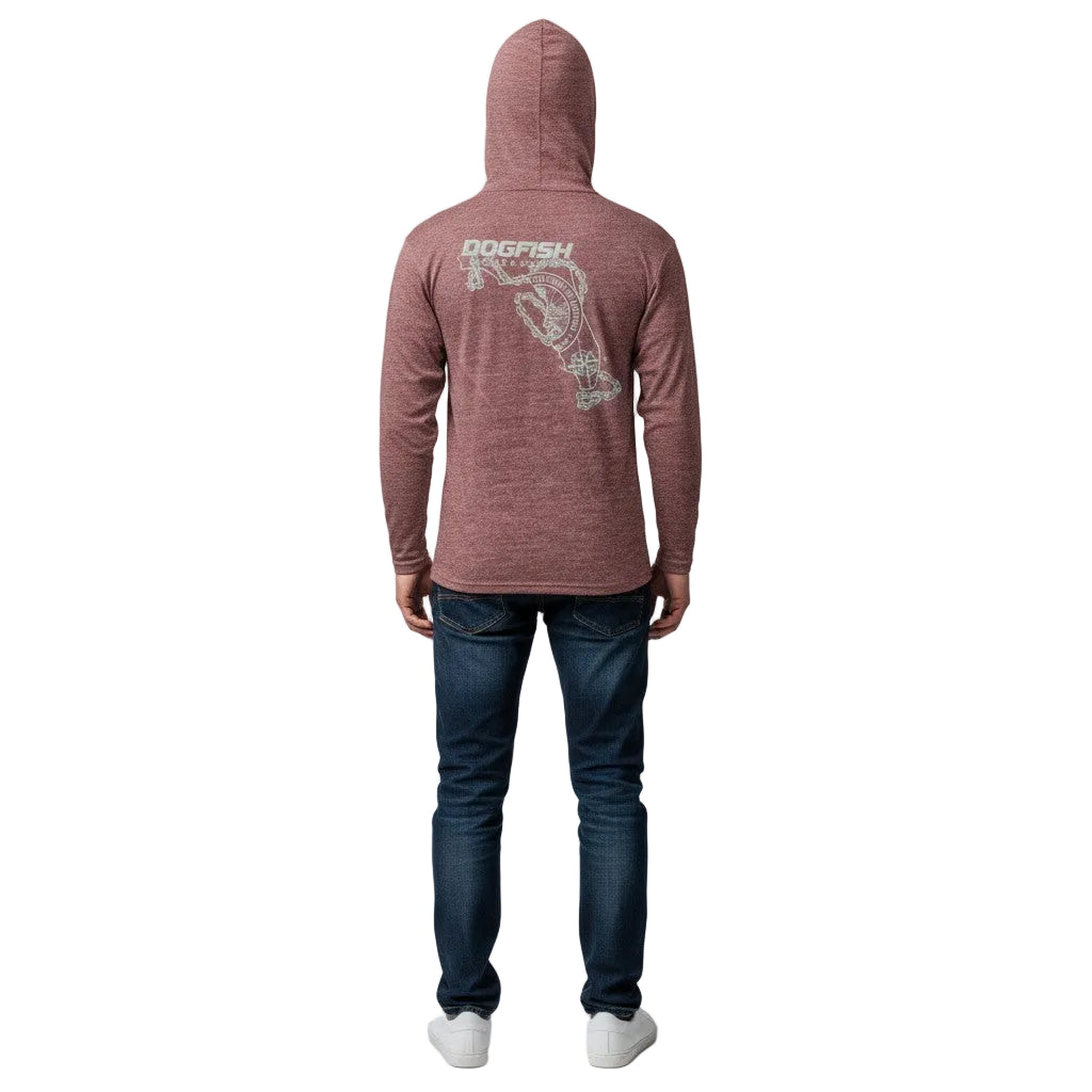 Dogfish Long Sleeve Hooded Micro Florida Unchained Logo