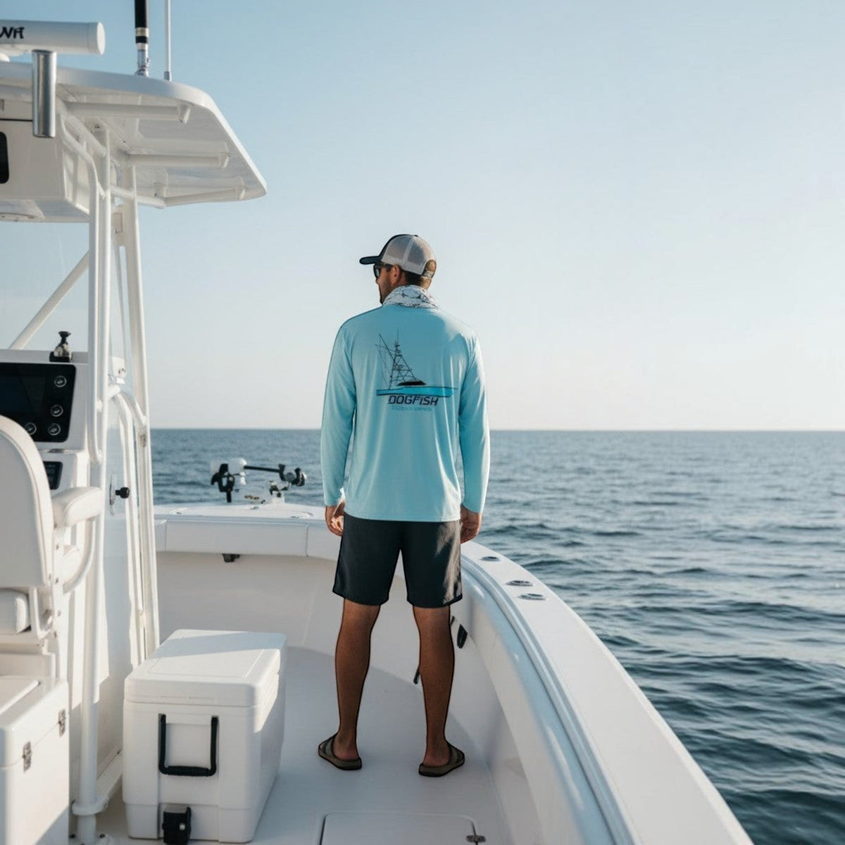 Dogfish Long Sleeve Microfiber Sport Fish Logo