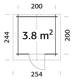 Palmako | Vivian S (7'3" x 7'3" | 40.9 sq.ft. | 1.1") Compact Garden Log Cabin