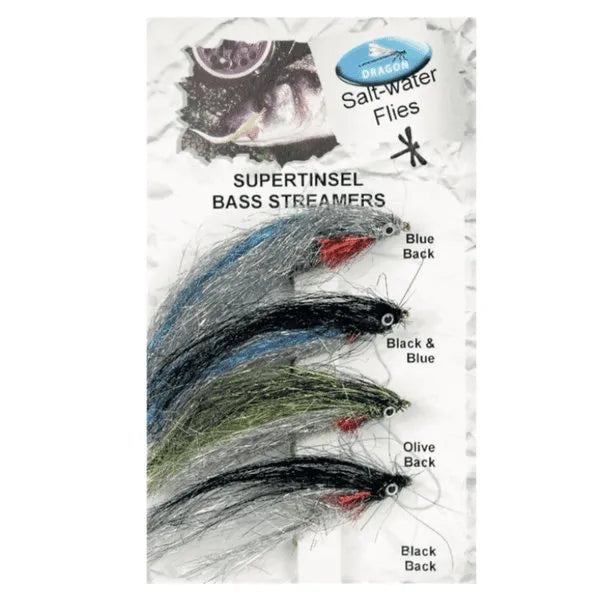 Dragon Salt Water Flies Supertinsel Bass Steamers