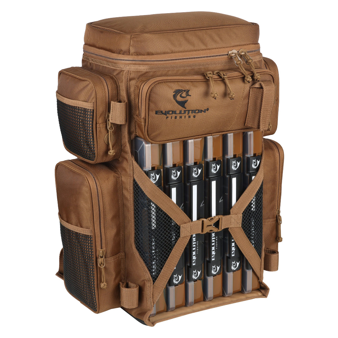 Evolution Fishing Drift Series 3700 Tackle Backpack – Coyote