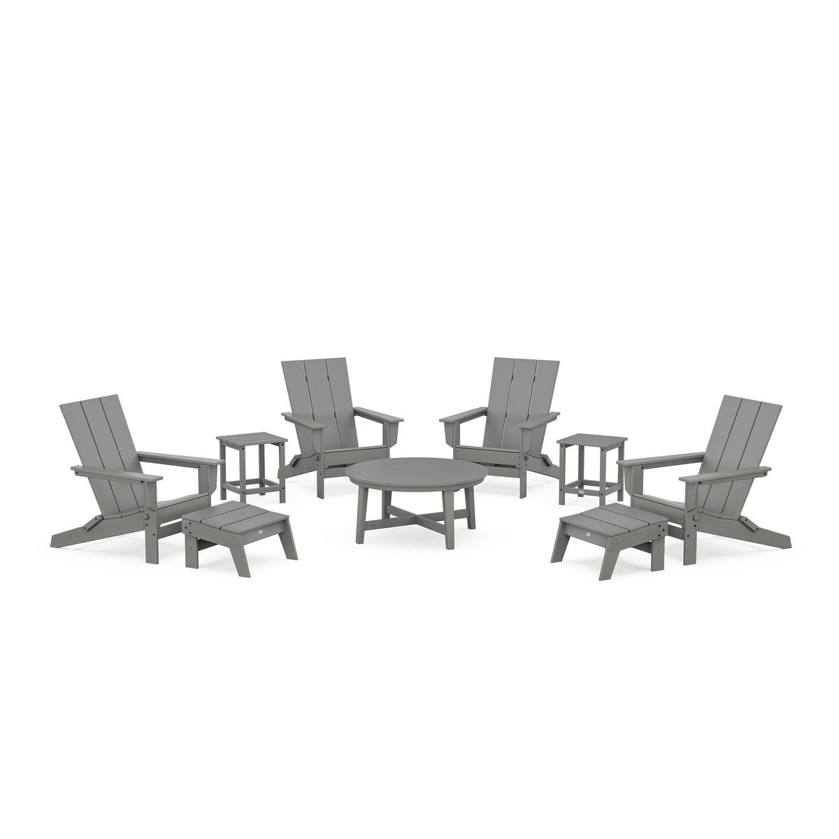 Modern Studio Folding Adirondack 9-Piece Conversation Set