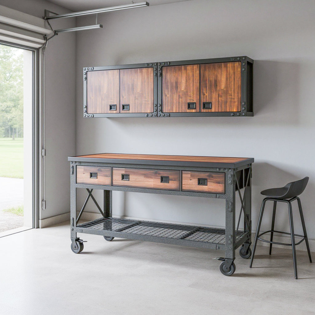 Duramax 3-Piece Garage Storage Combo Set with Workbench and Cabinets