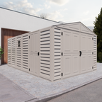 Duramax 10.5ft x 15.5ft Vinyl Garage with Foundation Kit and Windows 15026