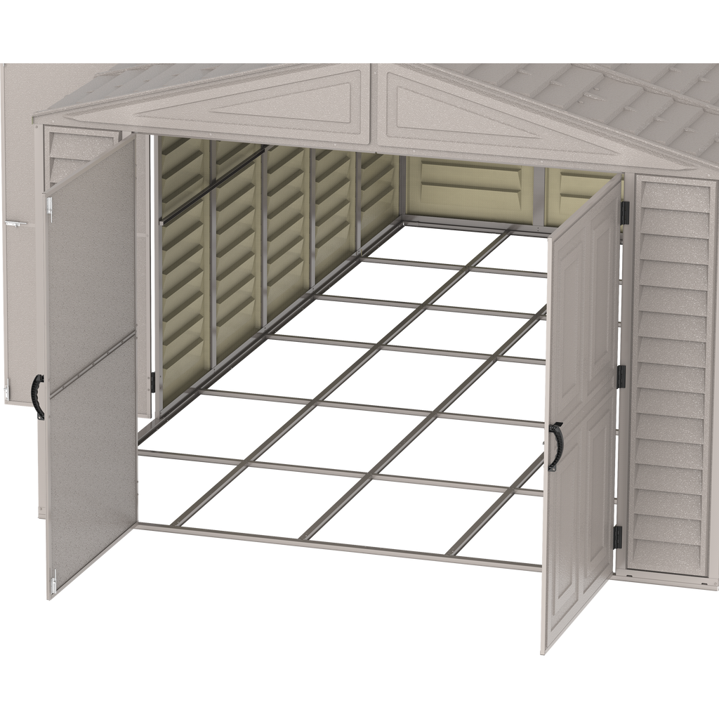 DuraMax 10.5ft x 30.5ft Vinyl Garage with Foundation Kit and Windows 15626