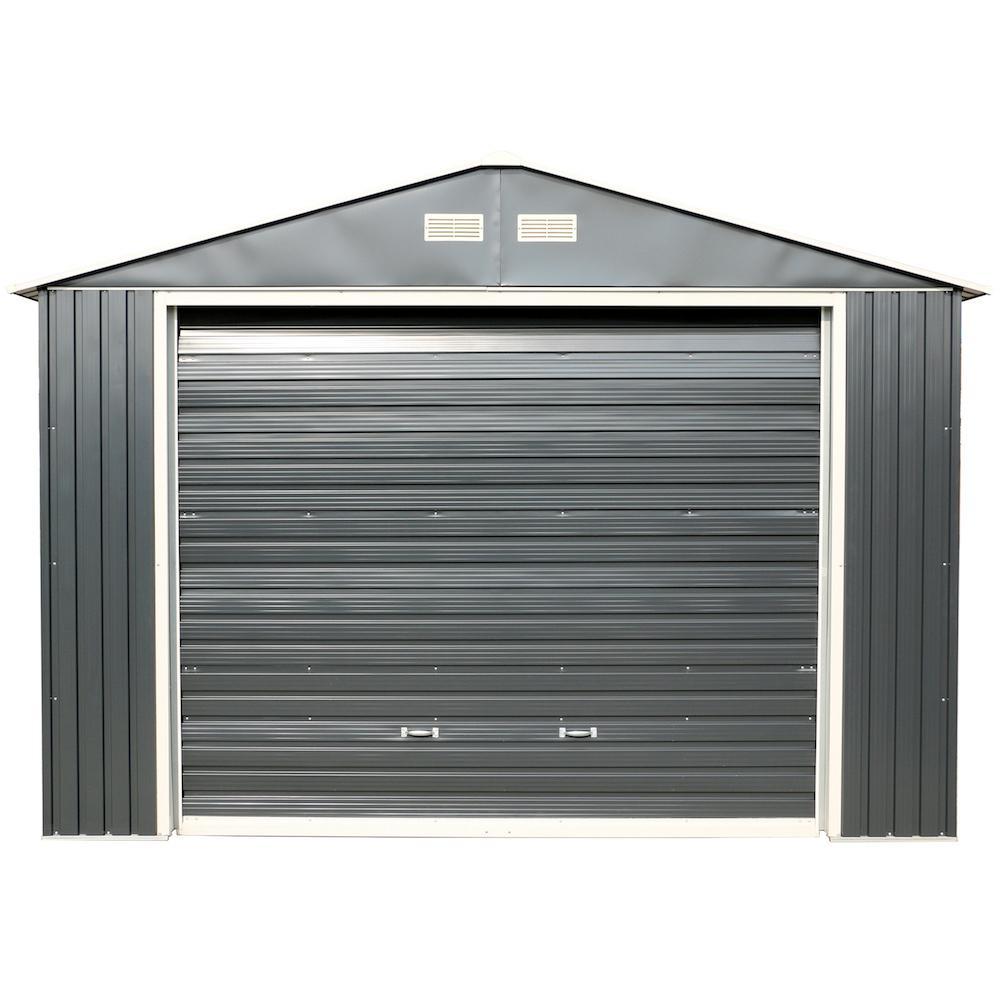 Duramax 12ft x 20ft Imperial Metal Garage Dark Gray / White Trim