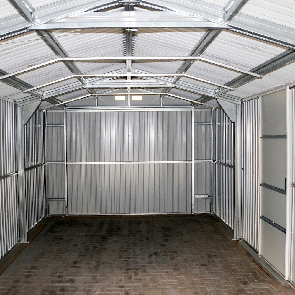 Duramax 12ft x 20ft Imperial Metal Garage Dark Gray / White Trim