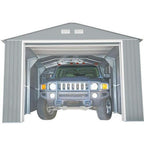 Duramax 12ft x 26ft Imperial Metal Garage Light Gray / White Trim