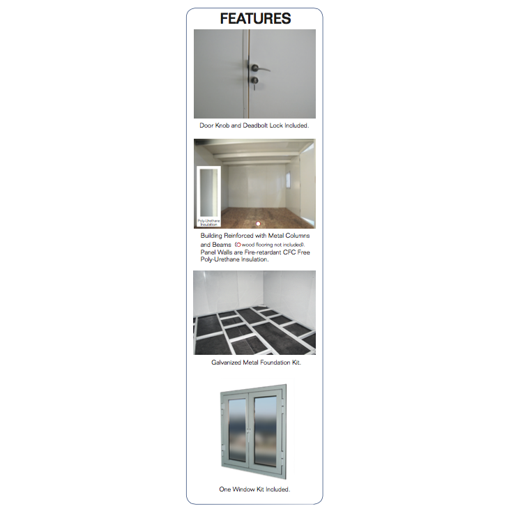 Flat Top Insulated Buildings 16 ft. W x 10 ft. D 30852
