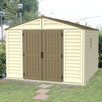 DuraMax 10.5ft x 10.5 ft Woodbridge Plus Vinyl Shed w/ Foundation Kit & Window 40224