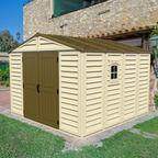 DuraMax 10.5ft x 10.5 ft Woodbridge Plus Vinyl Shed w/ Foundation Kit & Window 40224