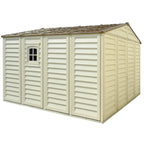 DuraMax 10.5ft x 10.5 ft Woodbridge Plus Vinyl Shed w/ Foundation Kit & Window 40224